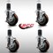 Service Caster 4'' SS Maroon Poly Swivel 1-5/8'' Expanding Stem Caster Set with Brake, 4PK SCC-SSEX20S414-PPUB-MRN-TLB-158-4 - alternate 4